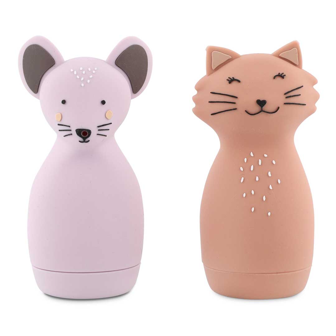 Animales de juguetes para apretar para el baño - Mrs. Cat & Mrs. Mouse